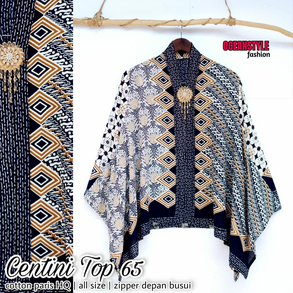 BLOUSE Kartini wajik hitam MRG atasan batik wanita blus batik blouse batik paris batik solo batik ca