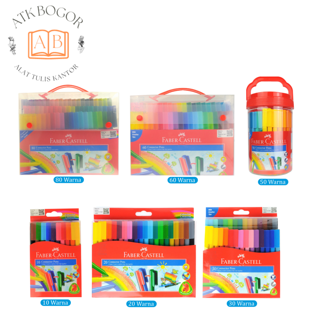 

Faber Castell Spidol Warna Warni 1 Set Lengkap Connector Pen - Isi 10 / 20 / 30 / 33 / 50 / 60 / 80 Colors