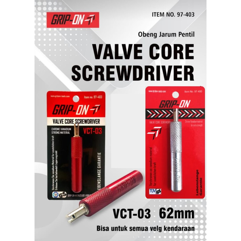 GRIP ON Alat Buka Pentil Ban Roda Motor Mobil VCT-02 VCT-03 / Valve Core Screwdriver AWET ORIGINAL