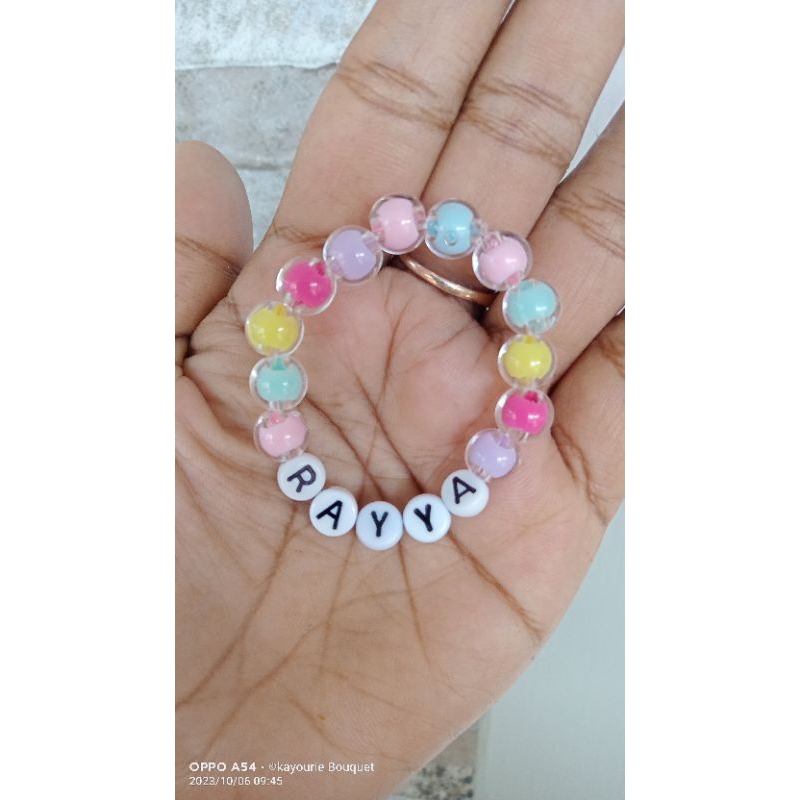 gelang custom nama/gelang rainbow/gelang nama anak/gelang viral