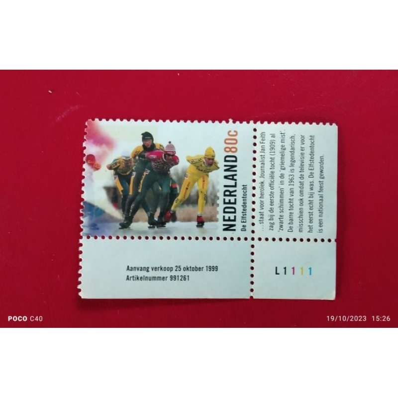 

perangko kuno Nederland 80 C tahun 1999 asli