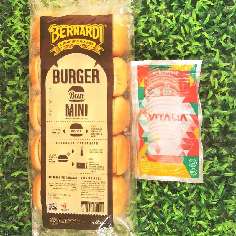 

Paket Burger Vitalia Kecil - Roti Burger isi 20 & Burger Sapi Kecil isi 20