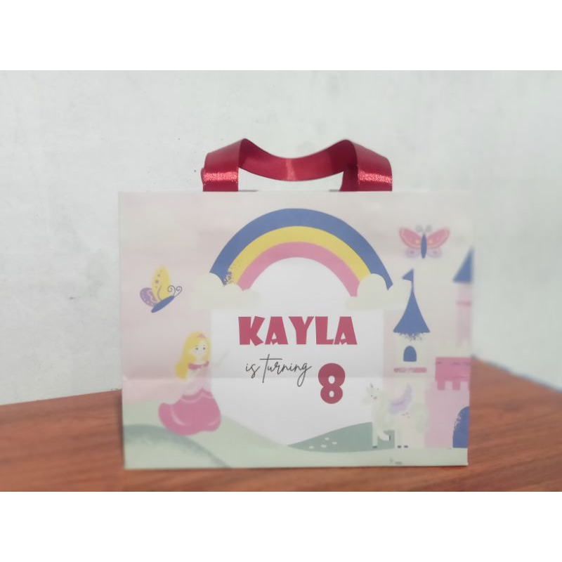 

paper bag ulang tahun custom princess/ paper bag snack ultah