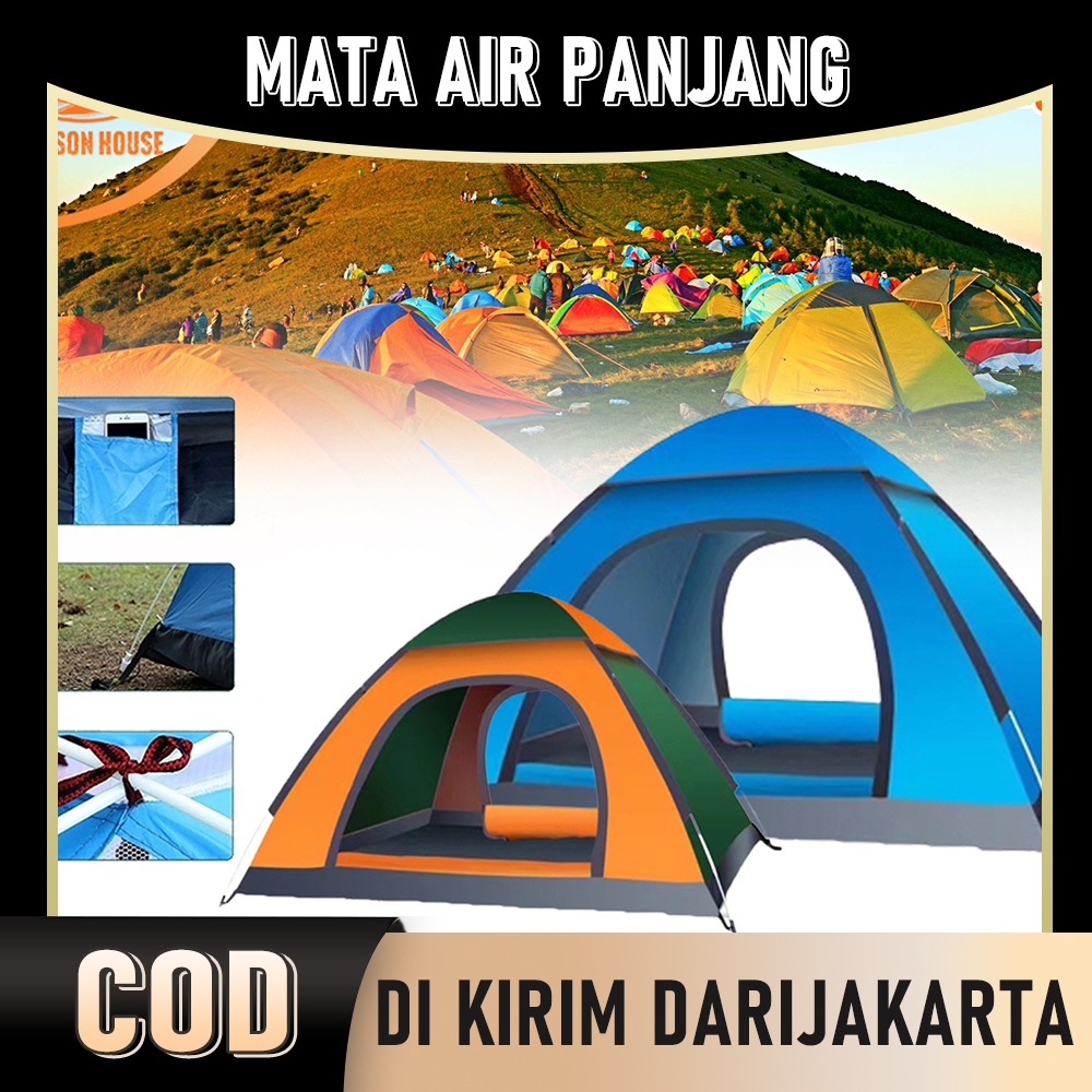 Tenda Camping Biru Kapasitas 2 Orang Tenda Otomatis Outdoor & Indoor Tenda Gunung/Tenda Camping Kema