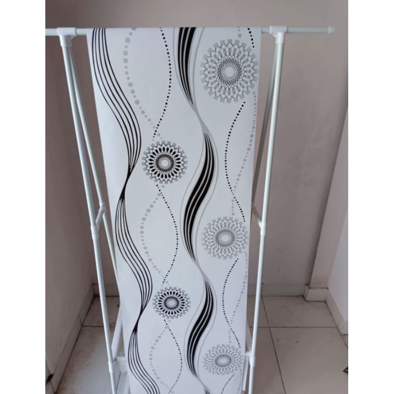 Wallpaper Stiker Dinding ukuran 45cmx 10m motif Cakra hitam putih gh031 /wallpaper premium /wallpape