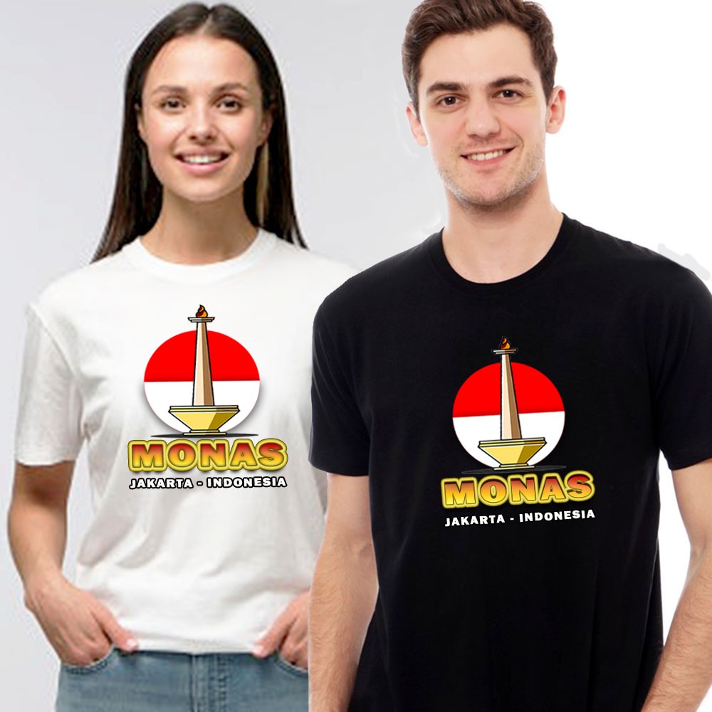 Kaos Unisex Dewasa Monas Bendera
