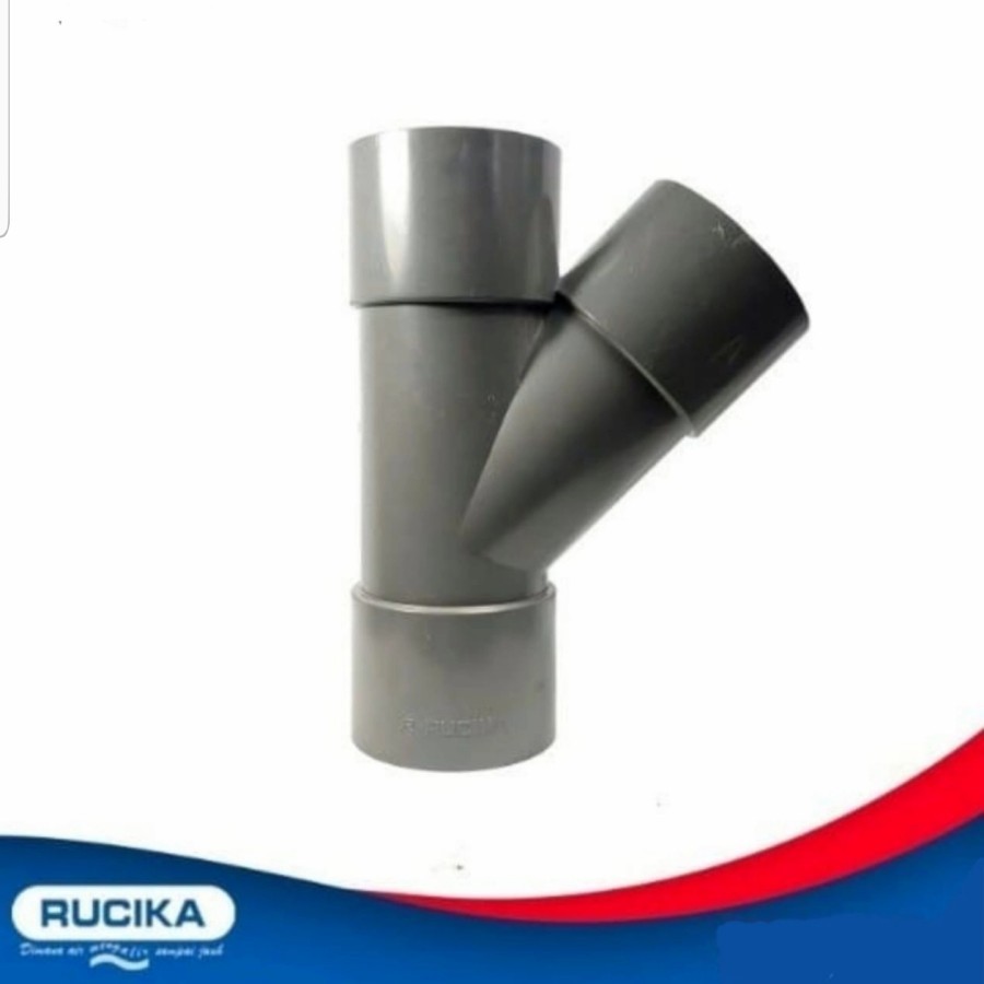 Rucika Y Branch 4" x 3" AW Tee Y 45 Fitting Pipa PVC sambungan