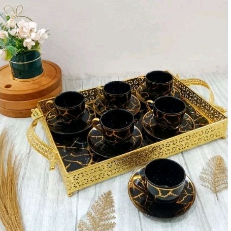 CANGKIR MARBLE HITAM SULTAN PLUS NAMPAN FORMIA