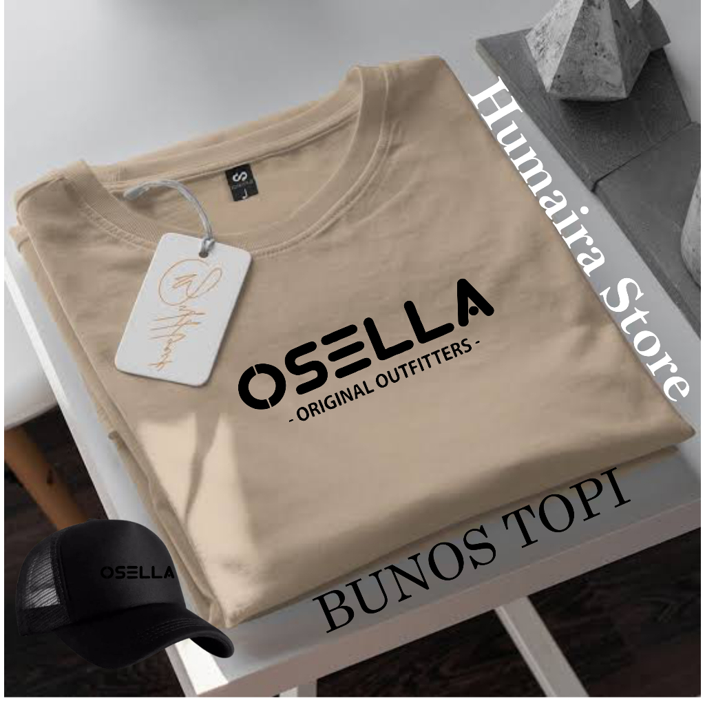 Bonus Topi... Kaos Distro Logo Osella Orey Texs Hitam / Kaos Distro Terbaru / Kaos Viral / Cocok Unt