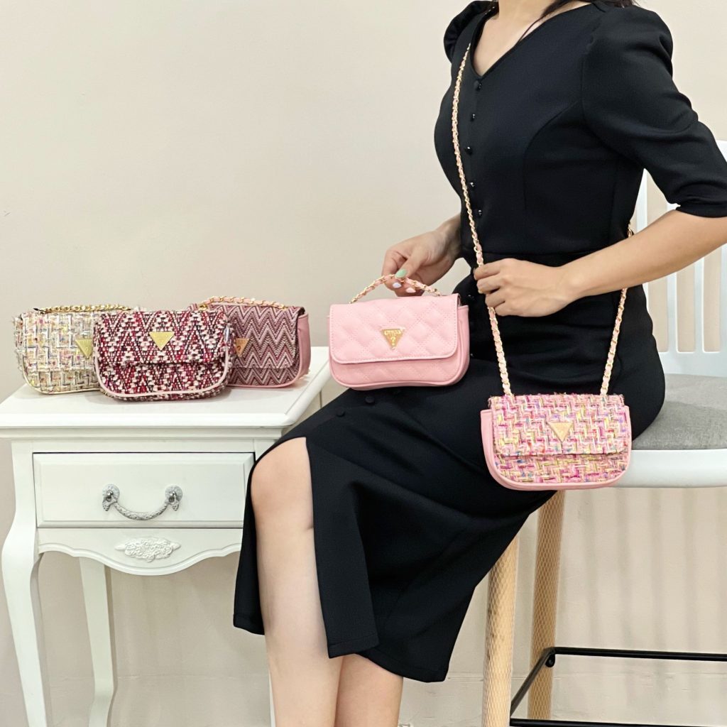 GSS LIMITED STOCK TAS SELEMPANG CESSILY TWEED CONVERTIBLE MINI CROSSBODY SLING BAG 01170