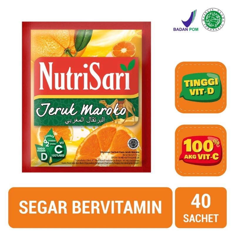 

NutriSari Jeruk Maroko isi 40 Sachet - Minuman Sari Buah Jeruk Vitamin C