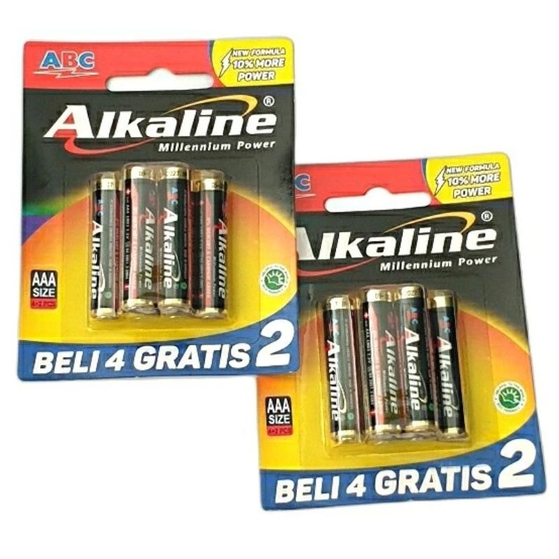 Baterai ABC Alkaline ABC AAA / A3 / Isi 6 - Baterai/Battery/Batere ABC Alkaline AAA isi 6 pcs 1.5V