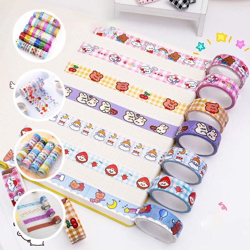 

1 Pcs Solatif Fancy Selotip Karakter Solasi Lucu Motif Warna Warni Isolatip tape | Isolasi Motif Lucu