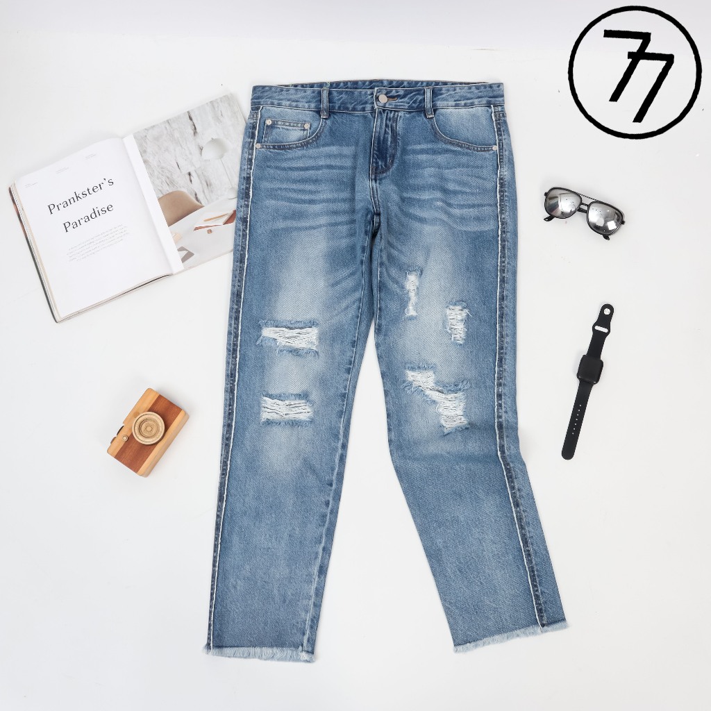 Celana Jeans Lea Wanita Musim Panas Dan Musim Gugur Tinggi -Celana Longgar Denim Celana Betina Tabun