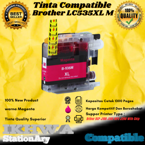 Catridge Tinta Compatible Brother LC535XL LC535XL Magenta =DCP-J100 J105 MFC-J200
