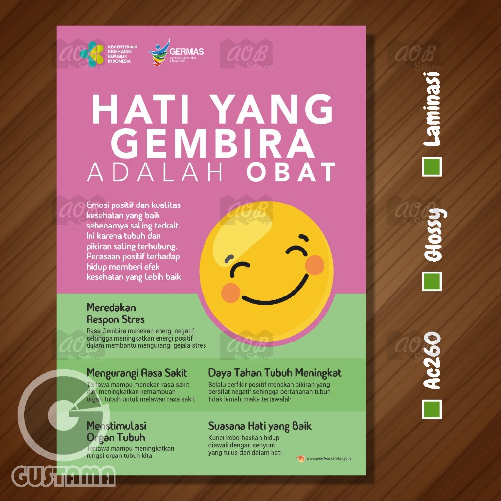 

Poster Hati Yang Gembira Adalah Obat A3