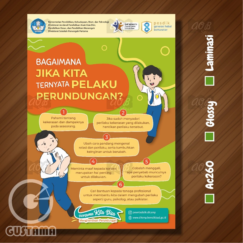 

Poster Bagaimana Jika Kita Pelaku Perundungan, Poster Edukasi Kemdikbud Laminasi A3