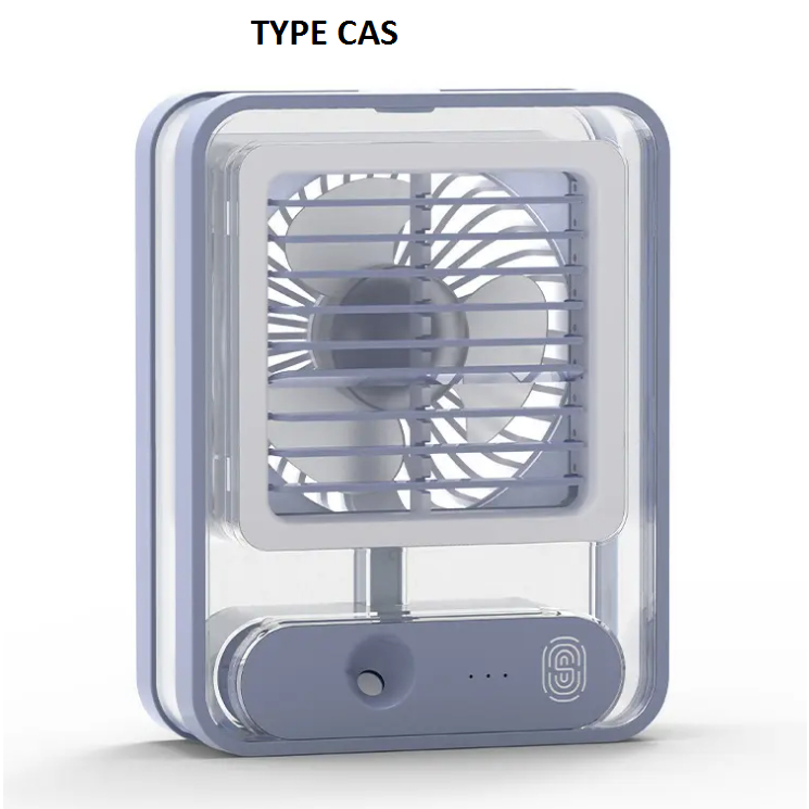 NEW AC Mini Portable LED Fan Humidifier Air Cooler Recharging / Bisa di Cas RBU
