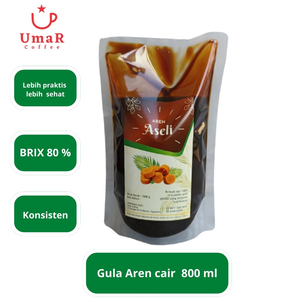 

gula aren cair premium organik cap aseli 800ml- 1 kg