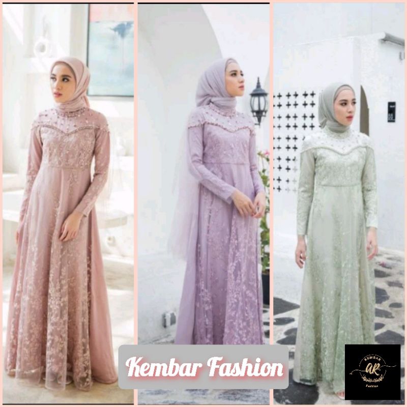 Ada Jumbo Gamis Terbaru  Brukat Pesta Mewah Namira Dress