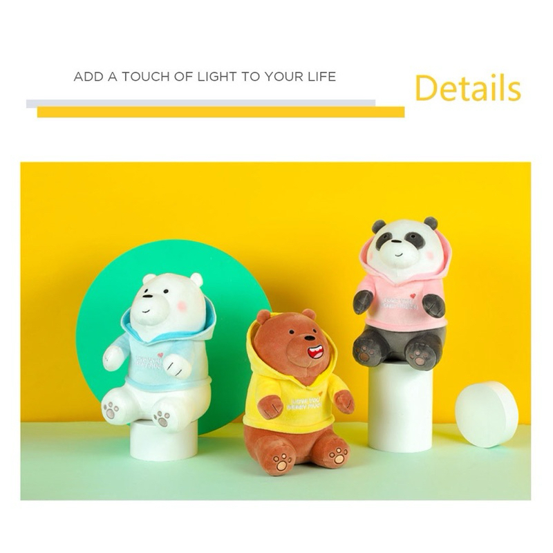 MINISO Boneka We Bare Bears Hoodie mini