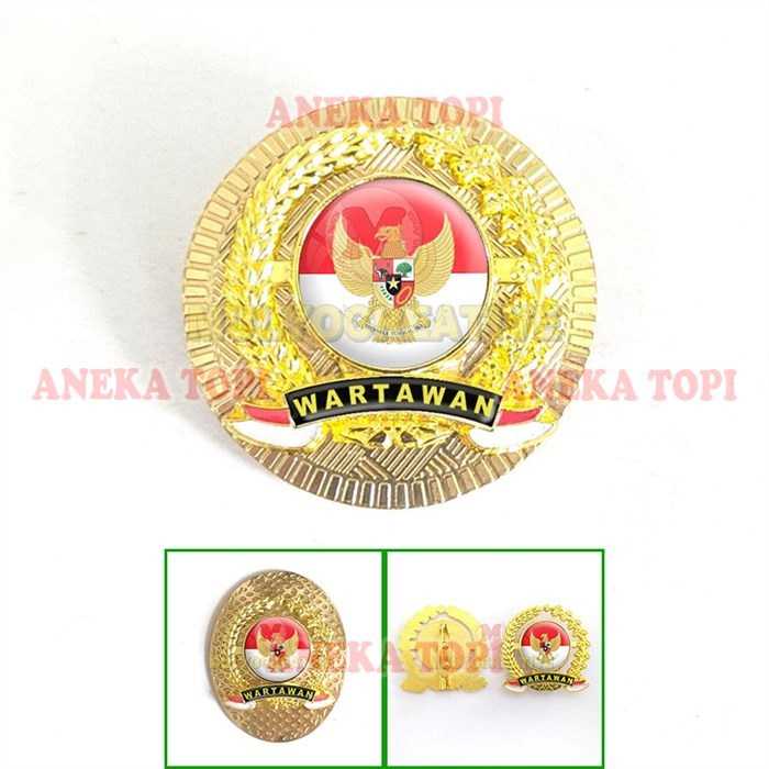 Pin Wartawan Bros Wartawan Logo Garuda Indonesia Model Padi Kapas dan Oval - Aneka Topi
