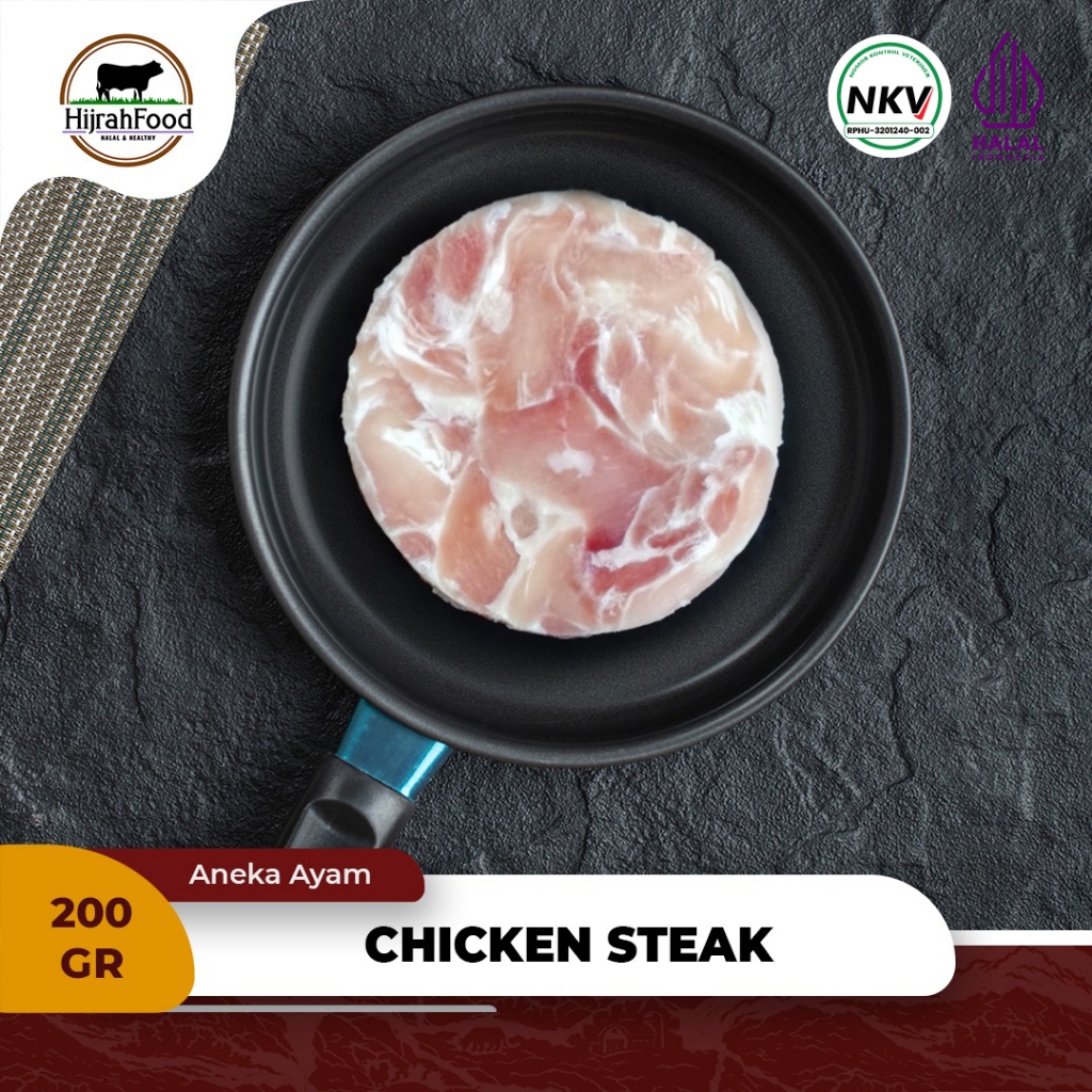 

Hijrahfood Chicken Steak Frozen Premium Daging Steak Ayam Beku Praktis Siap Masak 200gr