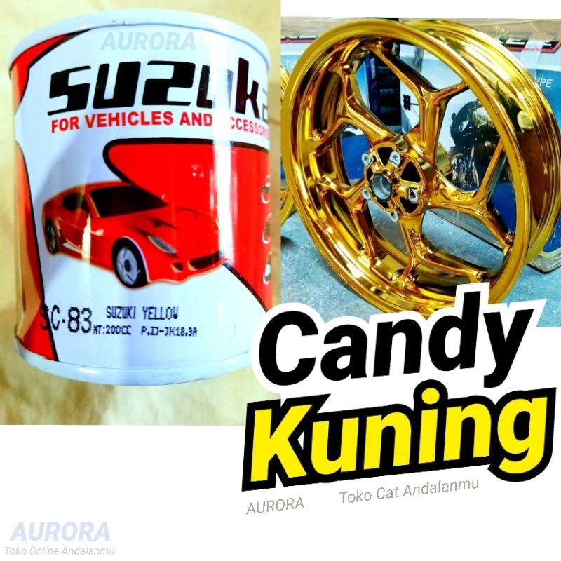 Cat Candy Kuning Suzuka Candytone Yellow 200ml 200cc Seperempat | Susuka Cet Candy Tone Yellow Gold 