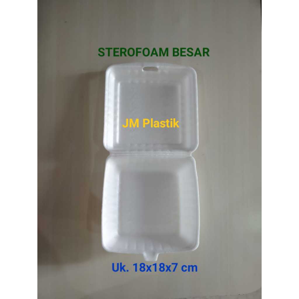 STEROFOAM BESAR / GABUS BESAR / STEROFOAM AYAM PENYET / KOTAK MAKAN GABUS PER 100 PCS MURAH