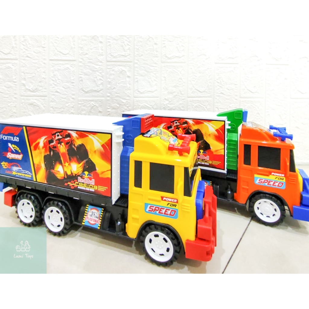 Mainan Anak Truk Kontainer Container Truck F1 Racing Friction BP6020