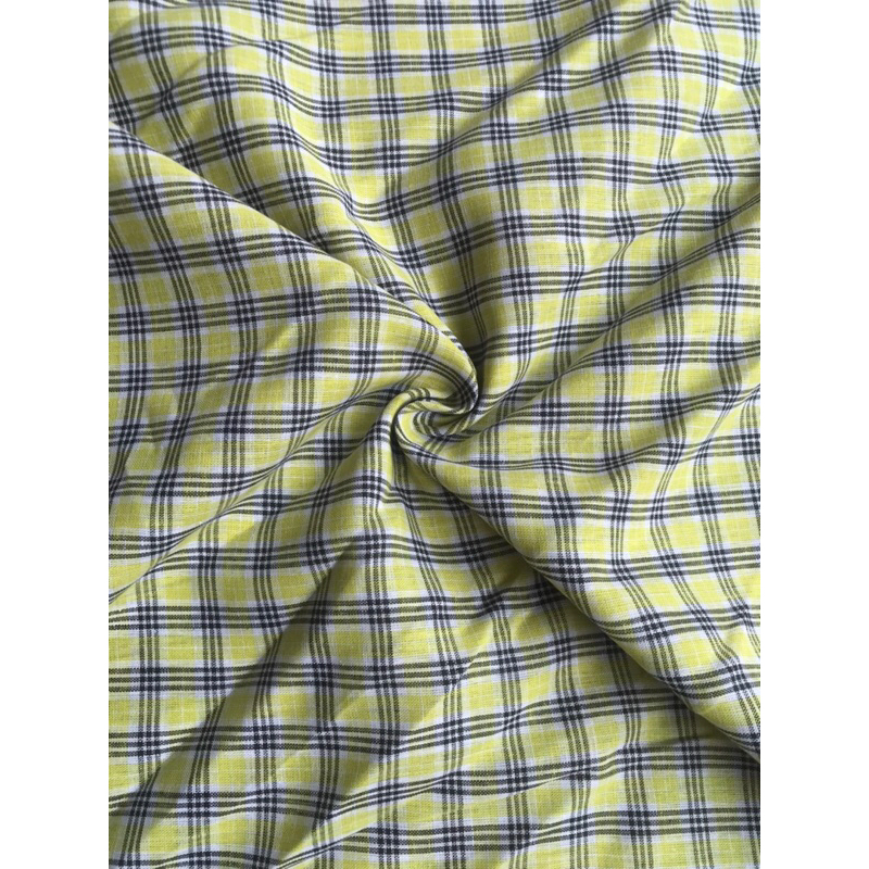 Kain linen garmen motif kotak,jual kain katun linen,linen murah