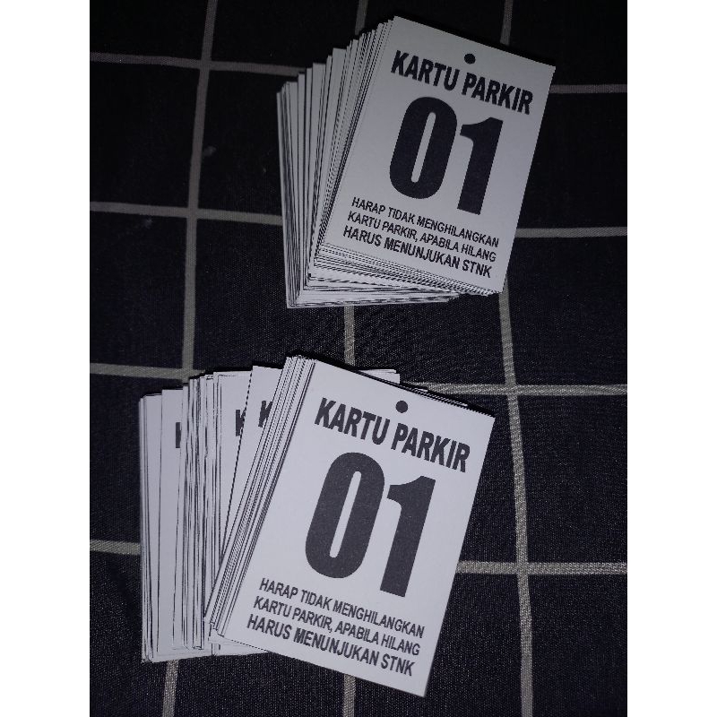 

Kartu Parkir ukuran 4,2cm x 6,9cm (150 Lembar)