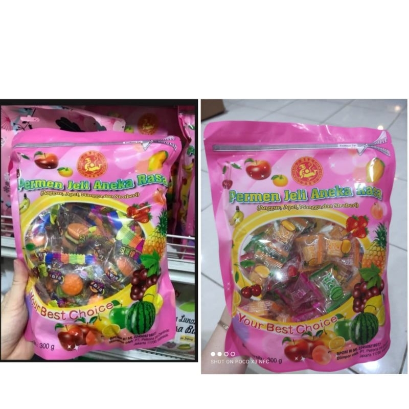 

Permen Jeli Lunak Aneka Rasa Buah-Buahan /Candy Jelly Fruit Malaysia 300gram Chen Liang Ji