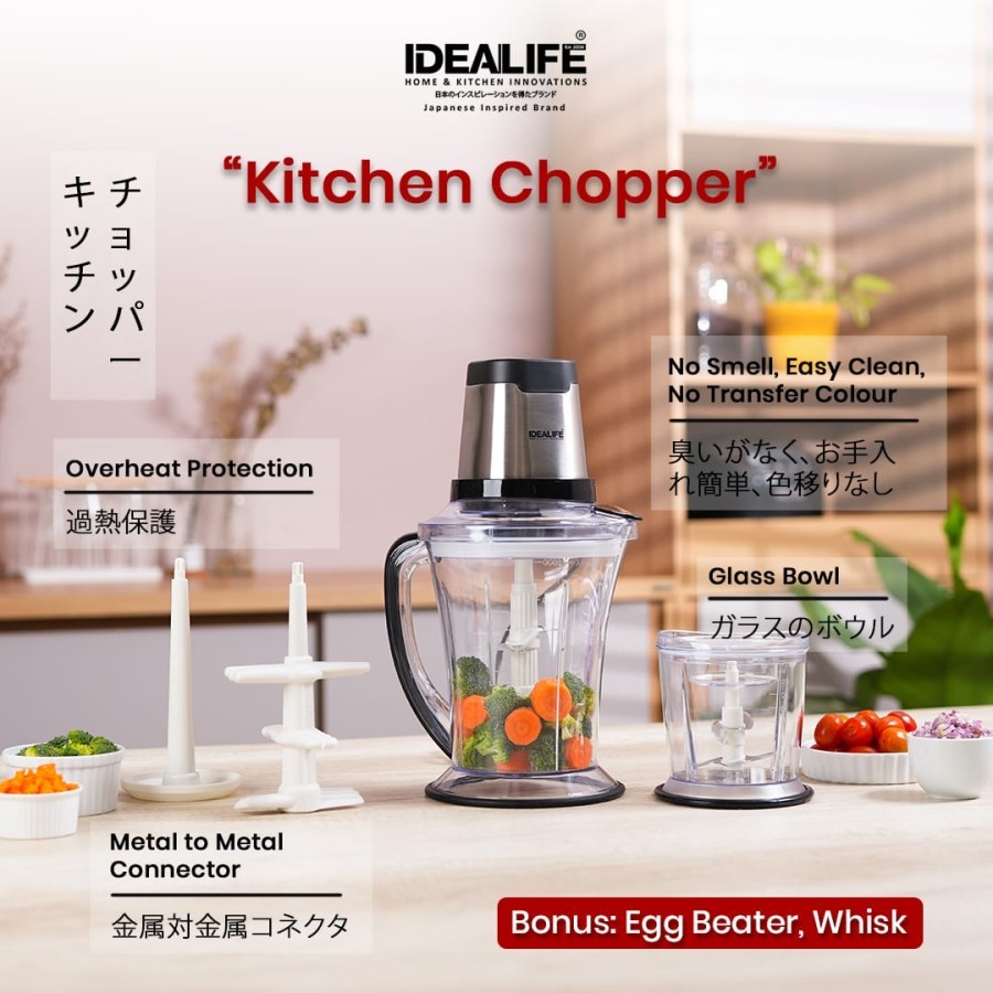 IDEALIFE Blender Chopper IL-219S Penggiling Daging Pemulat Listrik