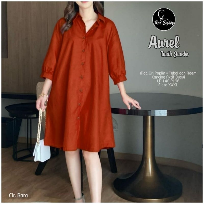aurel tunik katun poplin ori jumbo tunik adem