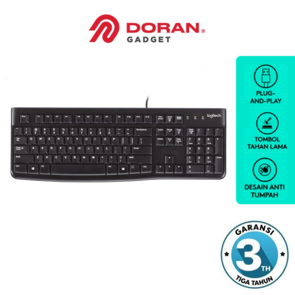 Logitech K120 Keyboard Kabel USB Keyboard Laptop PC Original Logitech