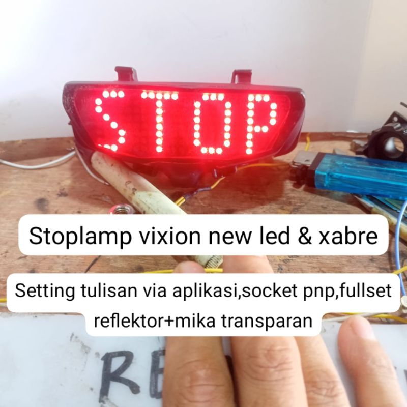 Stoplamp vixion new & xabre custom runningtext