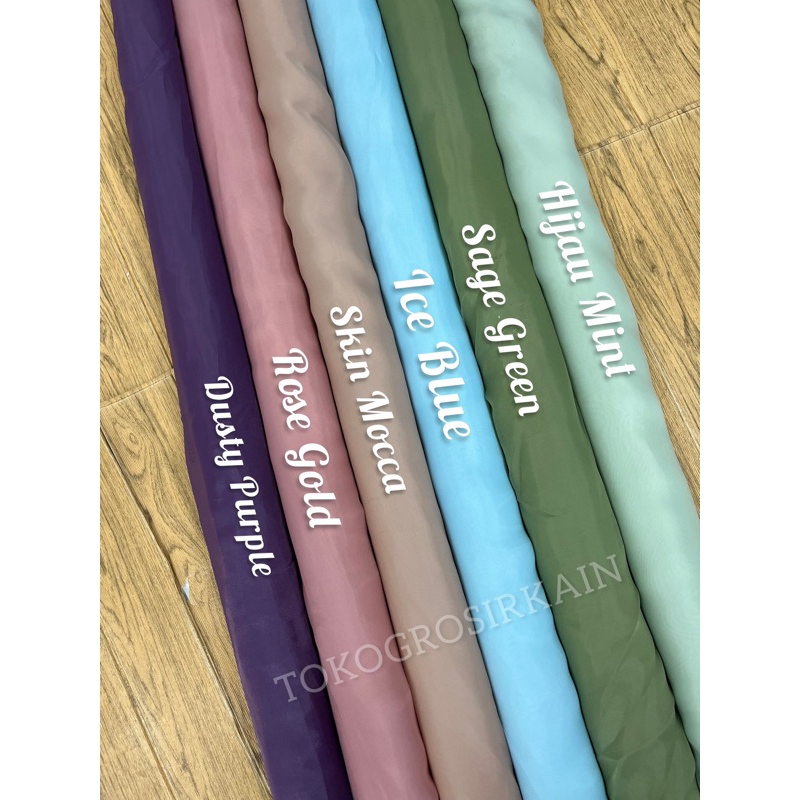 Kain Organza Polos Silk Premium Grade A kain kaca Bahan Kain Dress Outer Lux Organza Polos Premium