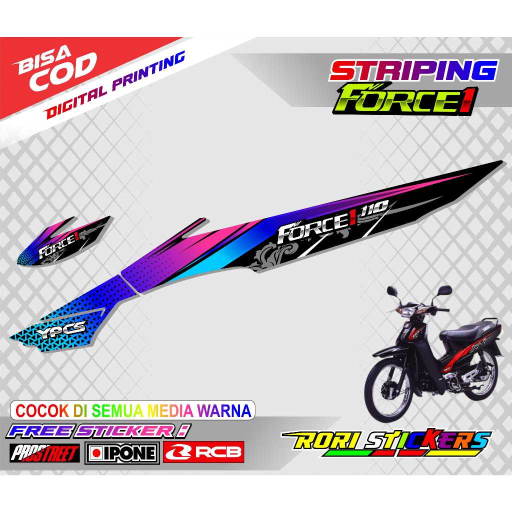 STRIPING VARIASI MOTOR YAMAHA FORCE 1 / STICKER LIST VARIASI YAMAHA FORCE 1
