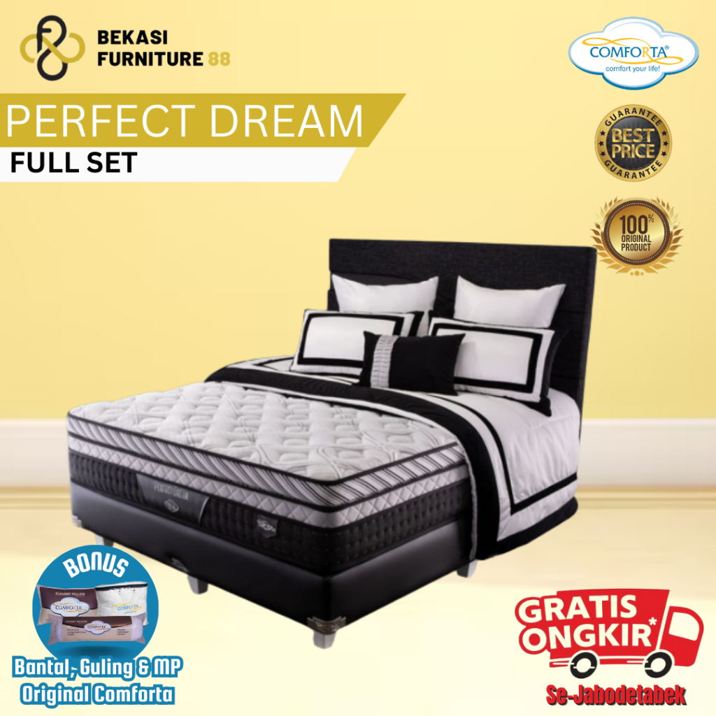 COMFORTA Kasur Springbed ( Perfect Dream ) Full Set ukuran 90,100,120,160,180,200x200