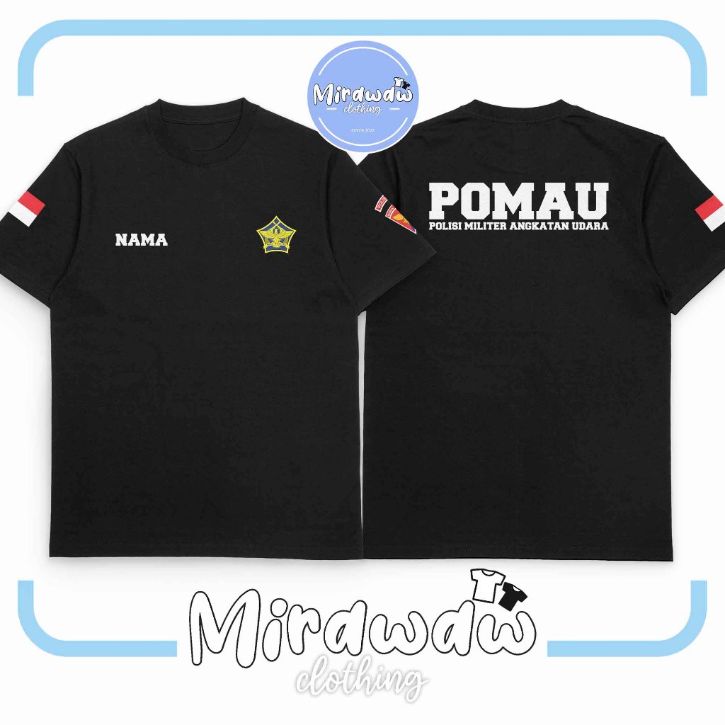 Kaos POMAU Polisi Militer Angkatan Udara Gratis Nama Baju Distro