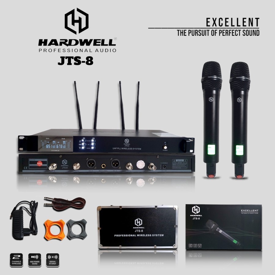 Mic Vocal Wireless HARDWELL JTS 8 JTS8 Original Microphone Handheld
