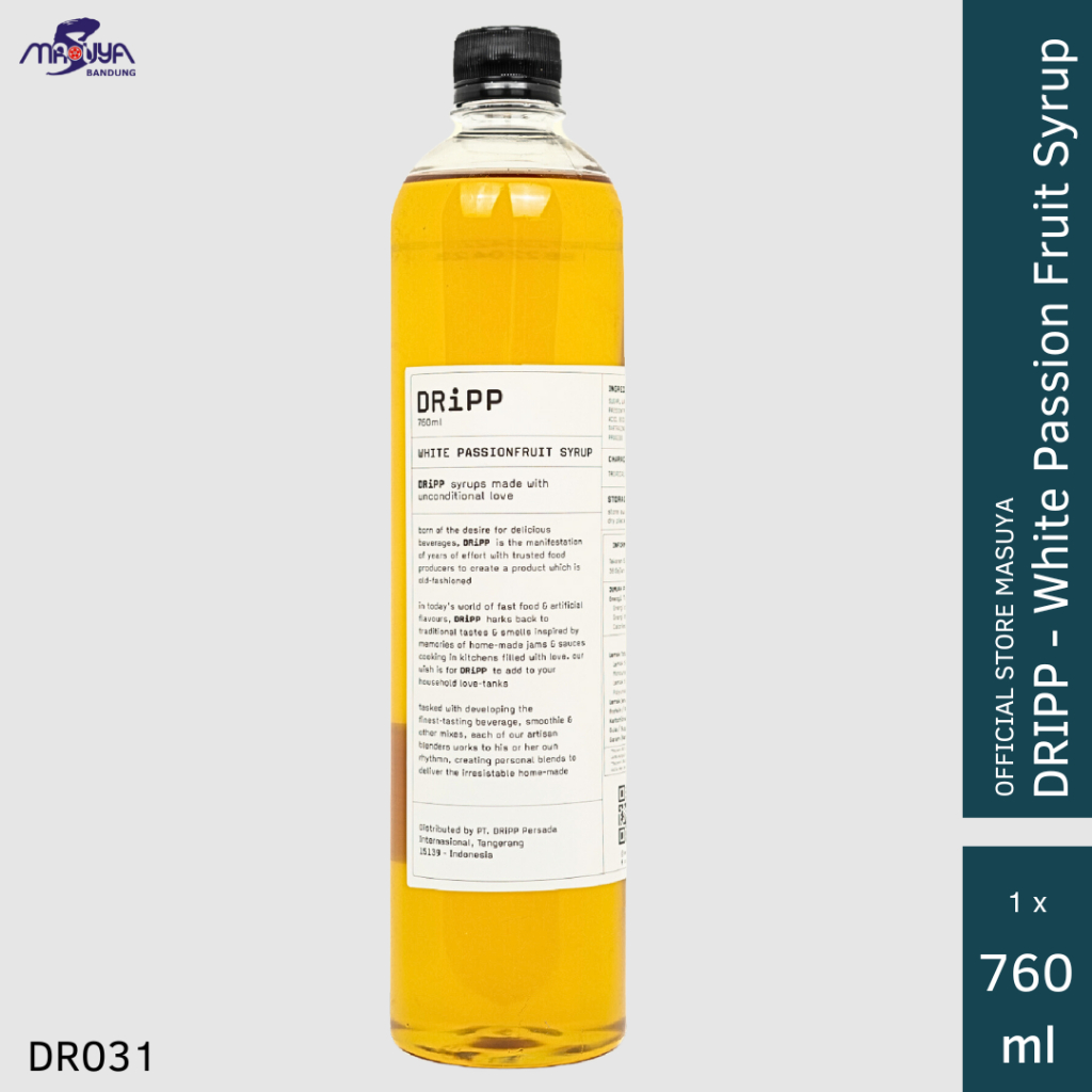 

DRiPP White Passion Fruit Syrup 760ml Sirup Rasa Markisa Putih