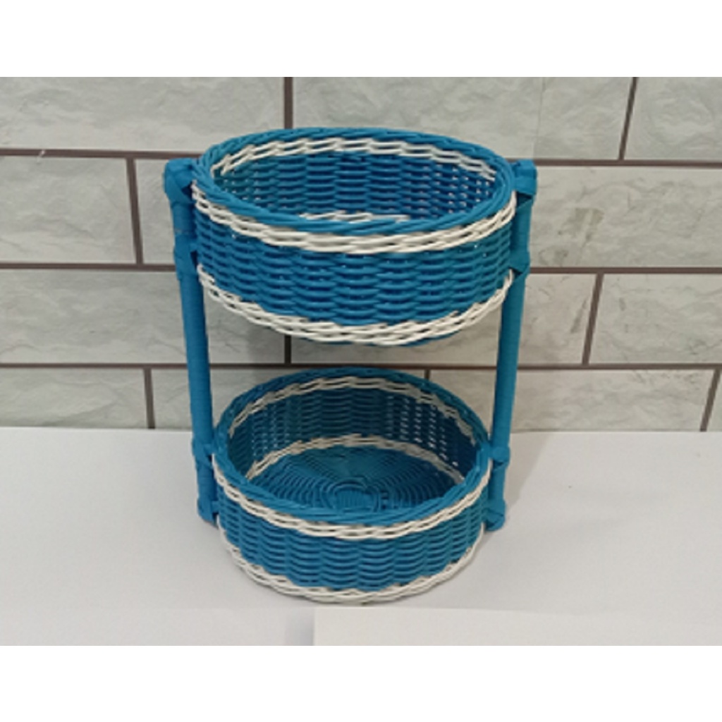 Rak bumbu rak susun tempat bawang 2 SUSUN rak dapur keranjang rotan tempat serbaguna tempat telor te