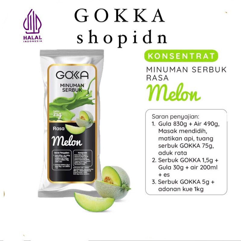 

Bubuk Minuman Melon Gokka 50g - Powder drink Melon 50g [Gokka Drink 50g]