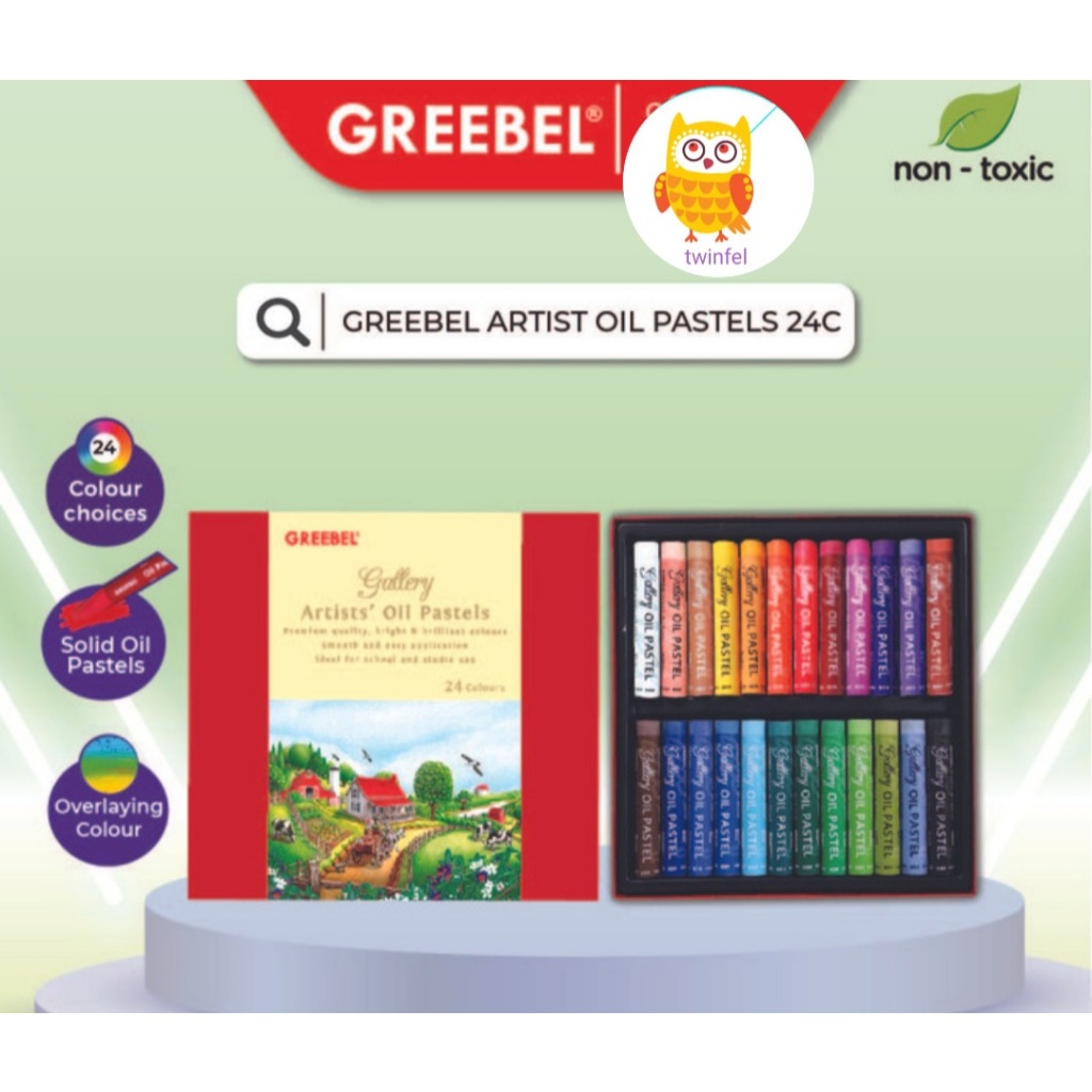 

GREEBEL Crayon Krayon ARTIST OIL PASTEL(24 Warna)untuk Anak non toxic