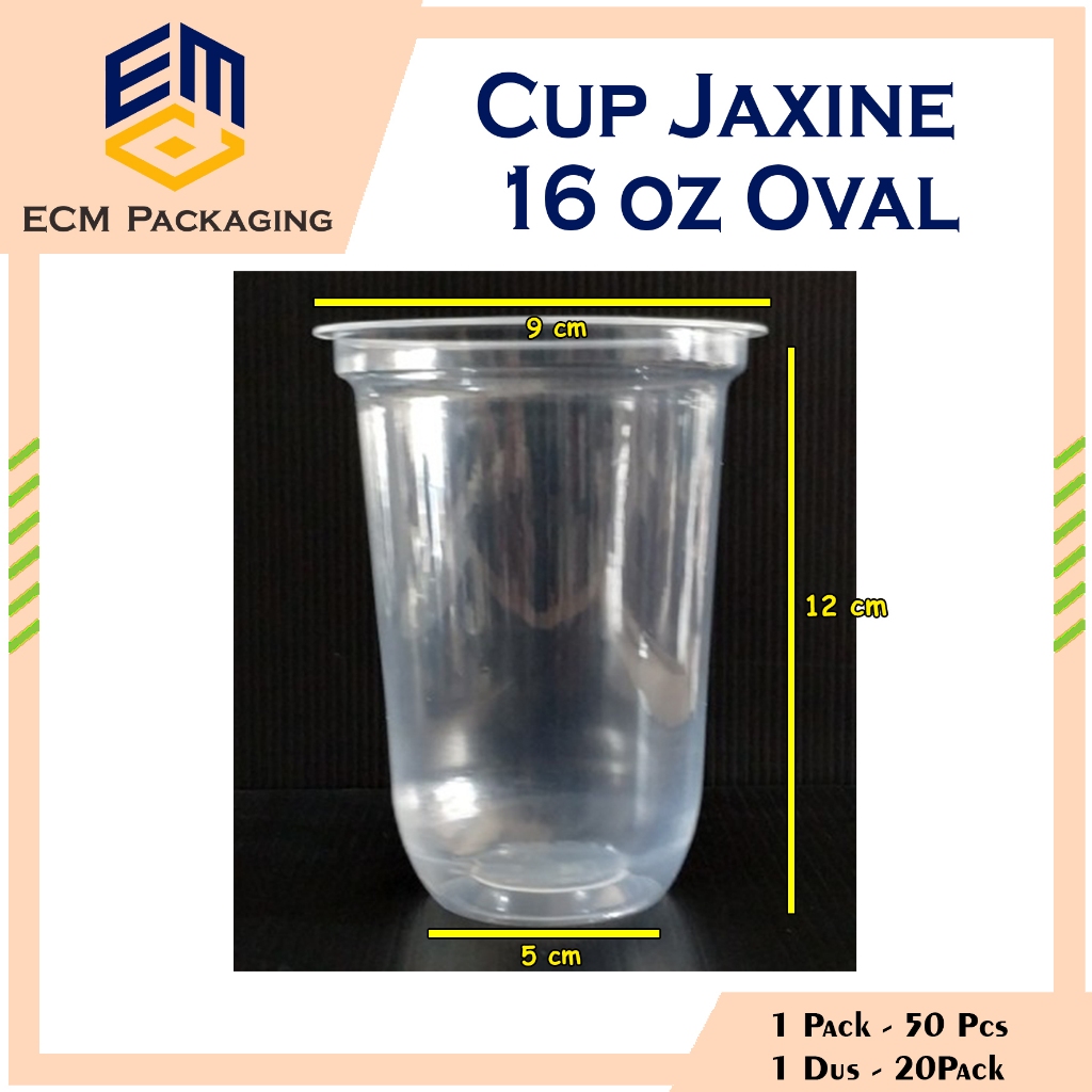 Cup Gelas Plastik 16oz Oval TIPTOP | Cup Oval | Gelas oval 50 pcs | Cup Tebal