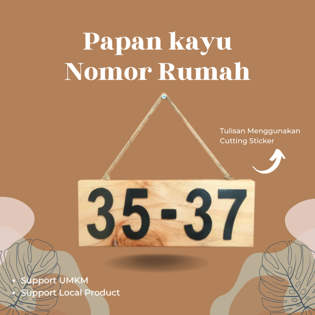 PAPAN NOMOR ALAMAT RUMAH TOKO KAMAR HOTEL KAYU MINIMALIS