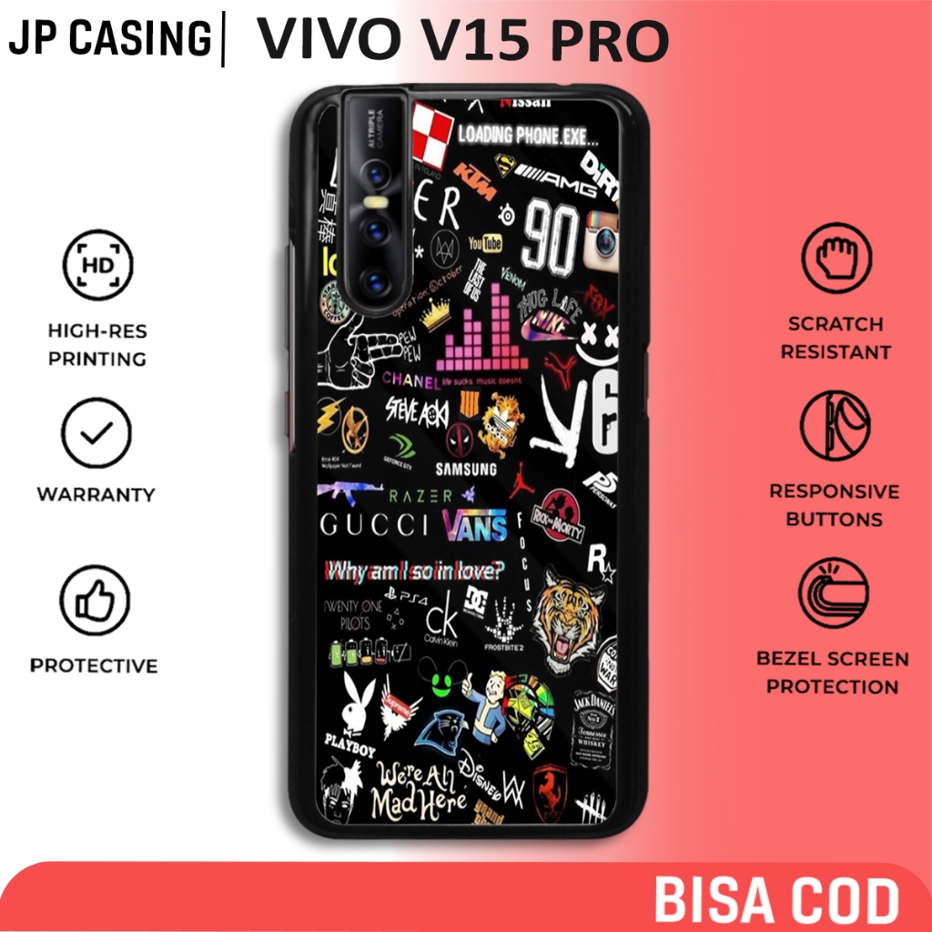 case vivo v15 pro terbaru motif aesthetic black hitam streetart keren cute casing cowok cewek hp mew