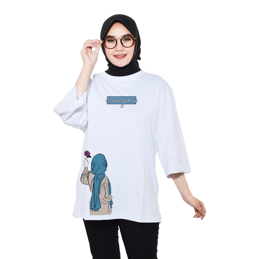 Kaos Oversize Wanita/Kaos Wanita/kaos cewek/Oversize/OrangeBee/OS-087